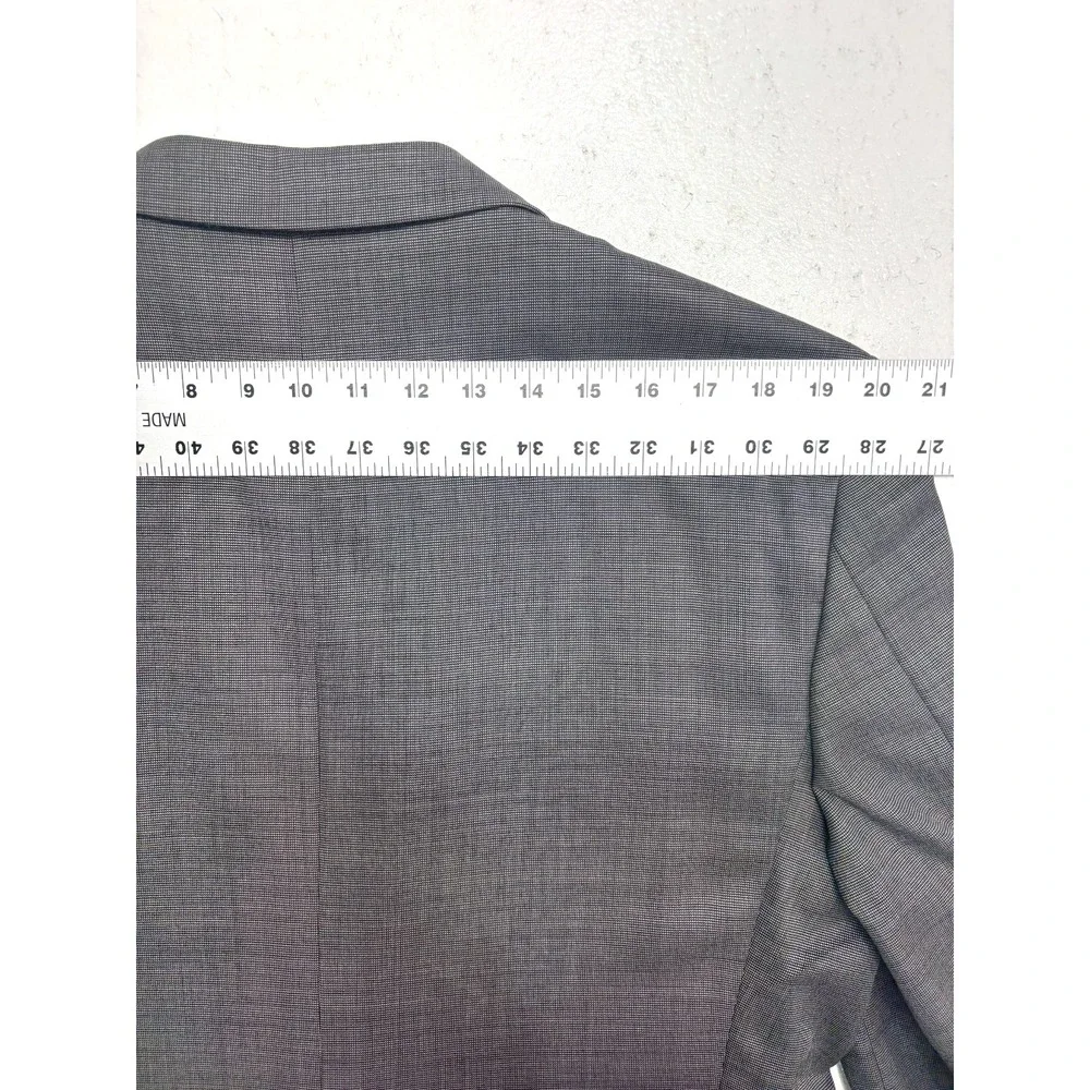 Joseph Abboud 44R 34x28 Slim Gray Micro Check 2pc Pant Suit All Season Wool USA
